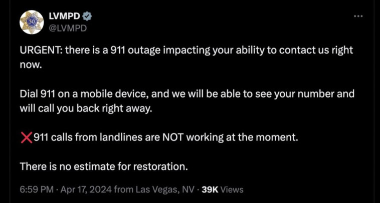 911-outages-reported-in-nevada,-nebraska-and-all-of-south-dakota-—-las-vegas-residents-asked-to-text-instead